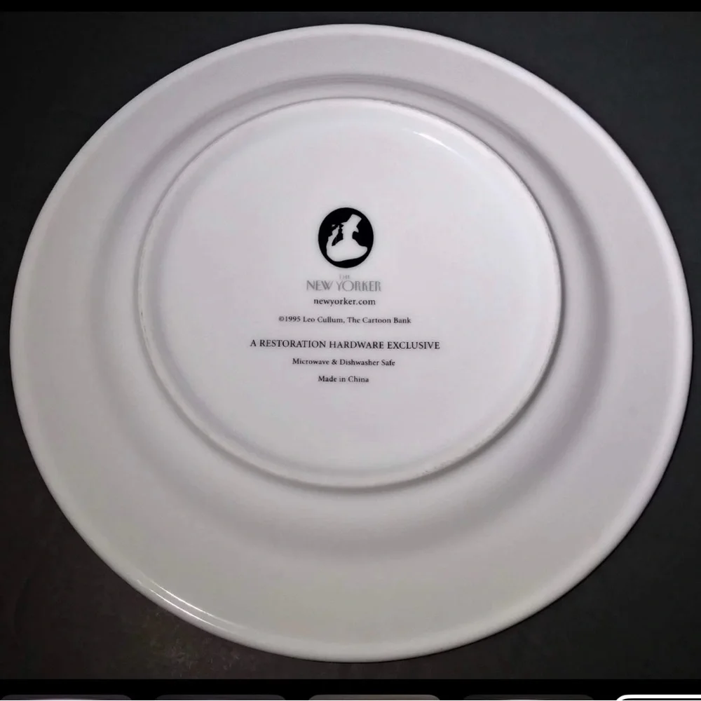 Restoration Hardware Plate New Yorker The Cartoon Bank Christopher Weyant 2003